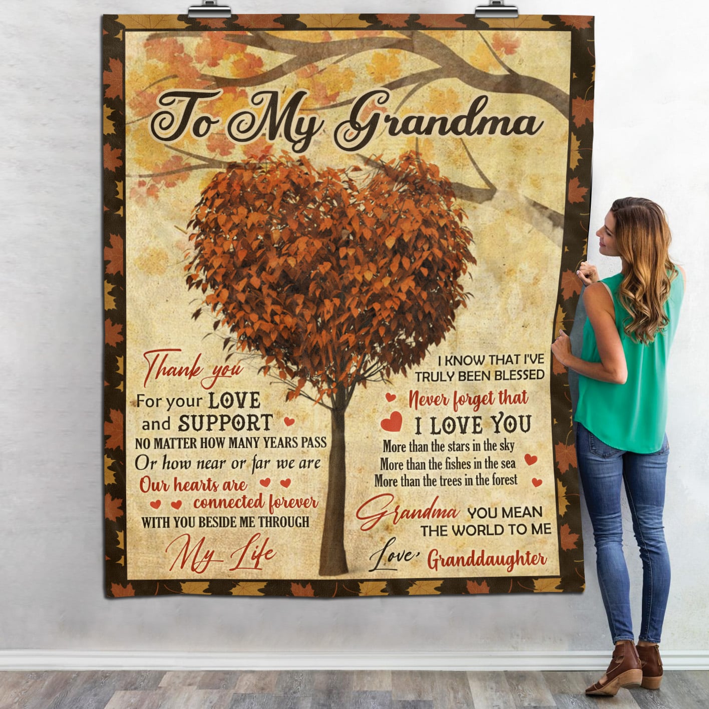 5MH. Thank You Grandma Blanket Blanket Mockup 6
