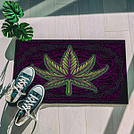 Cannabis Leaf Welcome Indoor Outdoor Decorative Doormat
