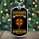 Jesus Christ Of Nazareth Salvation Is Found In No One Else Dog Tag Pendant Necklace