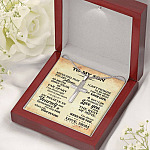 Gift For Son From Dad - Never Feel That You Are Alone Artisan Crafted Cross Necklace