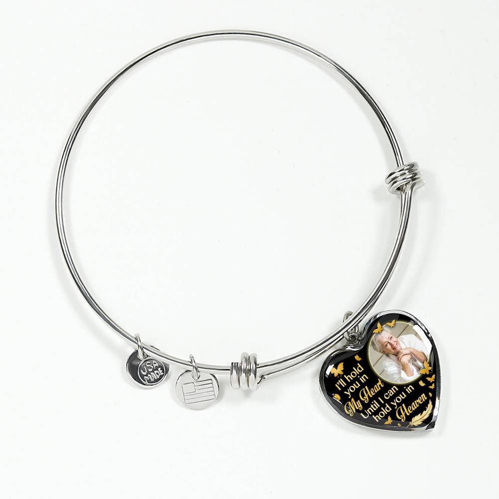 Custom Photo I'll Hold You In My Heart Until I Can Hold You In Heaven Feather Butterfly Memorial Heart Pendant Necklace Custom Photo I'll Hold You In My Heart Until I Can Hold You In Heaven Feather Butterfly Memorial Heart Pendant Necklace