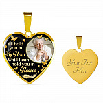 Custom Photo I'll Hold You In My Heart Until I Can Hold You In Heaven Feather Butterfly Memorial Heart Pendant Necklace Custom Photo I'll Hold You In My Heart Until I Can Hold You In Heaven Feather Butterfly Memorial Heart Pendant Necklace