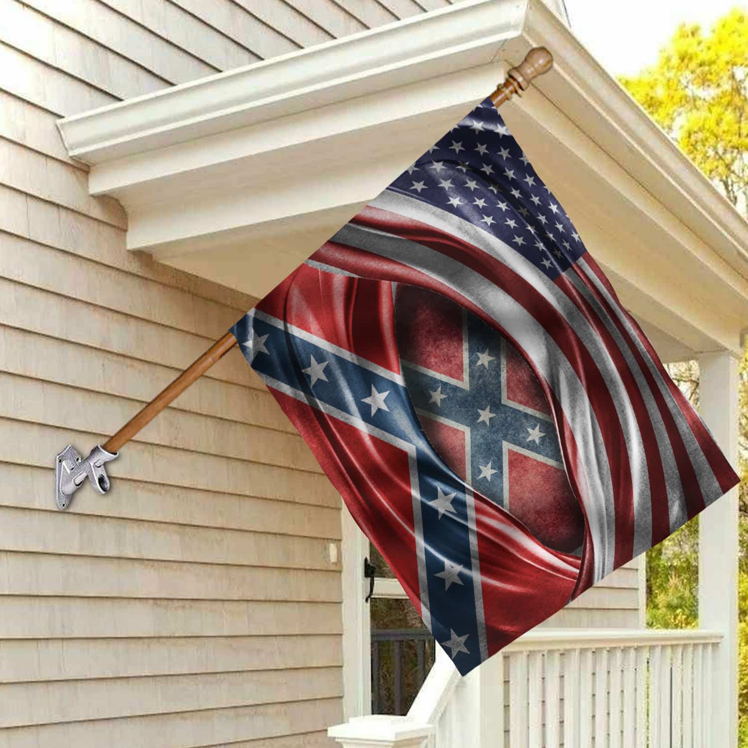7VT. Us Confederate Flag House Flag Mockup 2