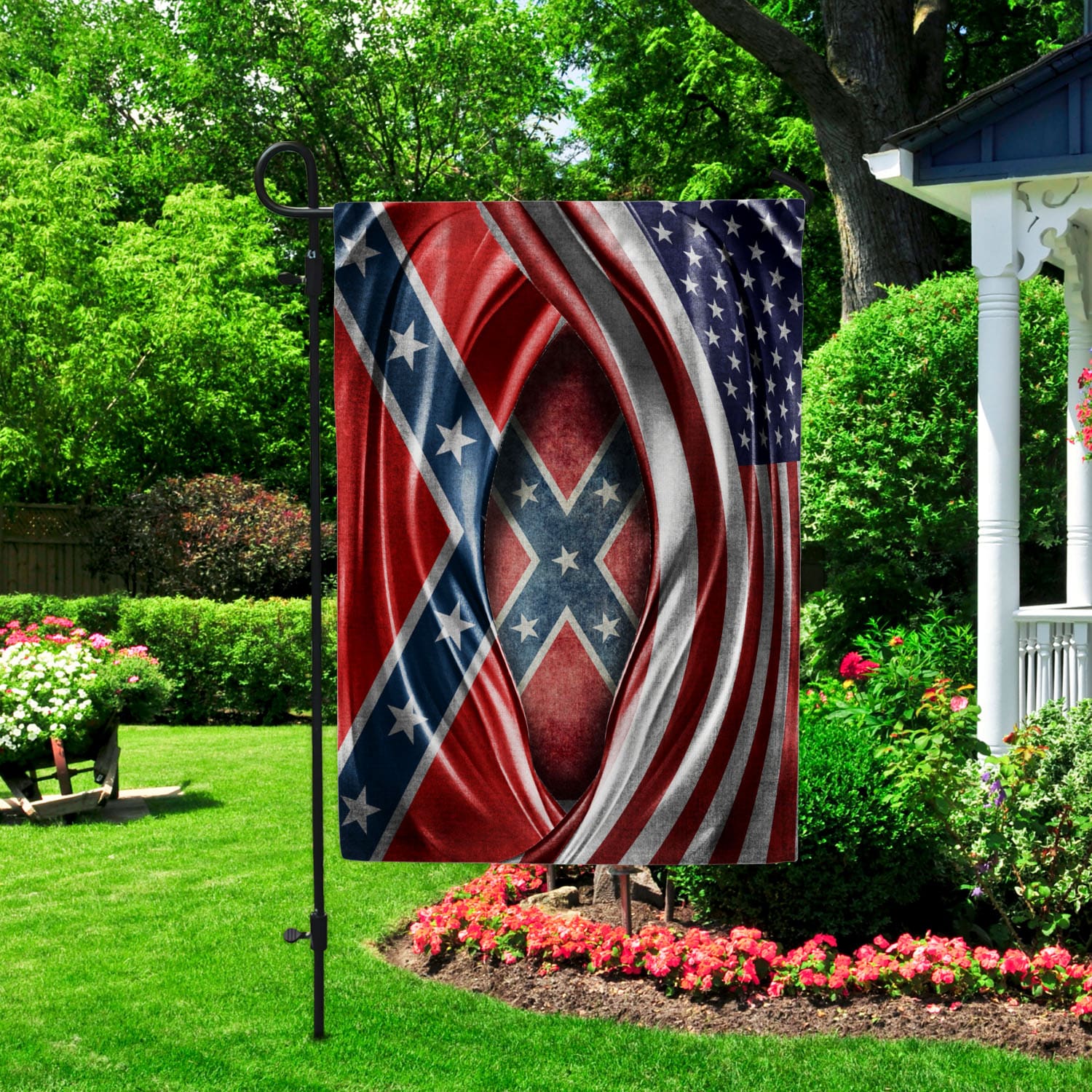 7VT. Us Confederate Flag Garden Flag Mockup 2