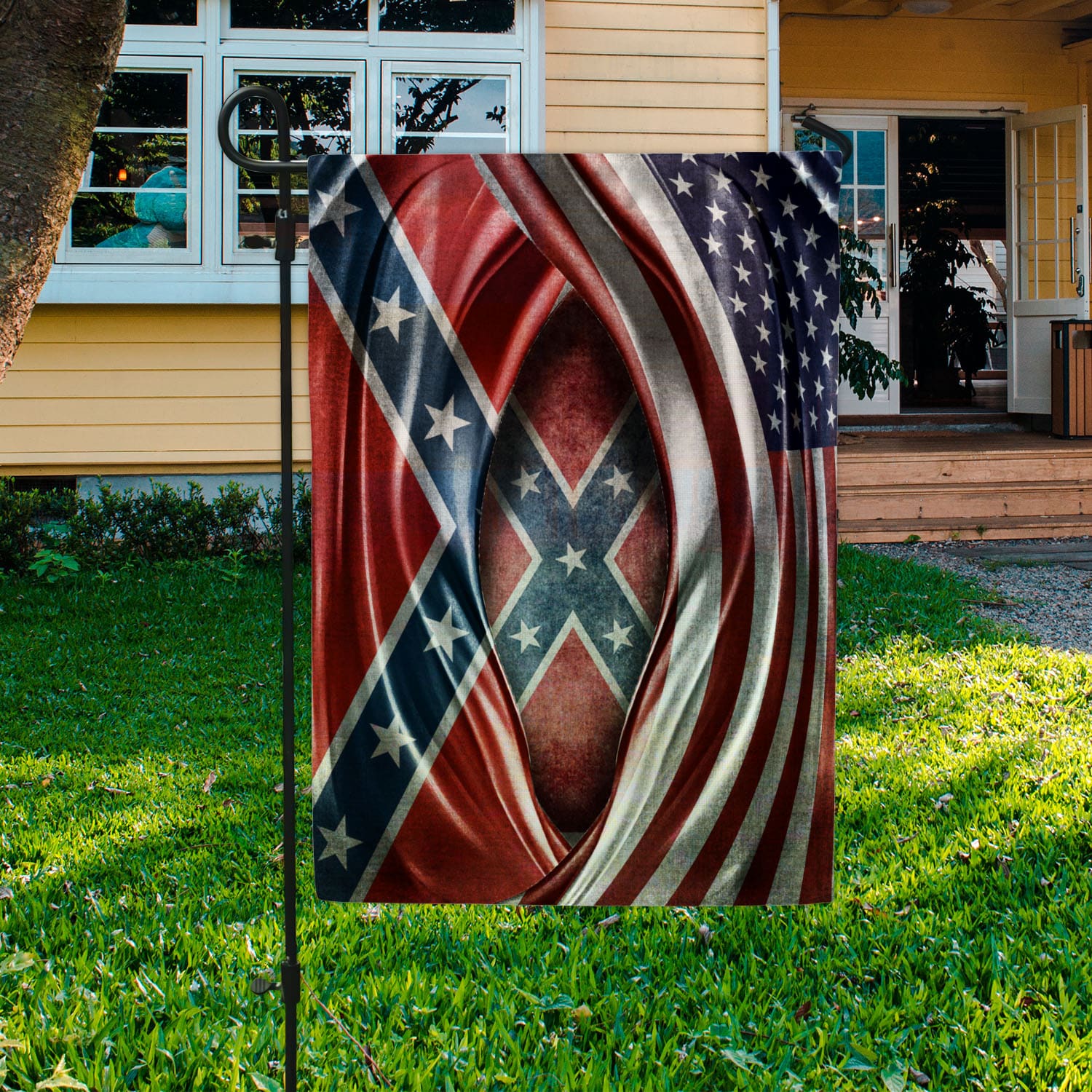 7VT. Us Confederate Flag Garden Flag Mockup 3