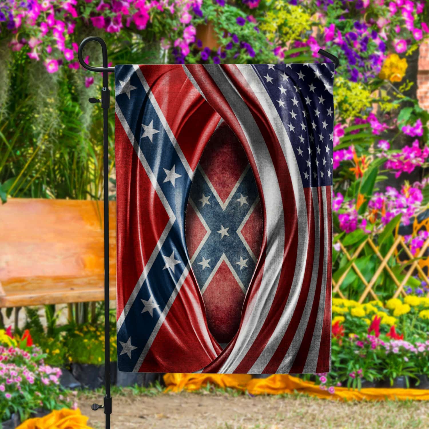 7VT. Us Confederate Flag Garden Flag Mockup 4