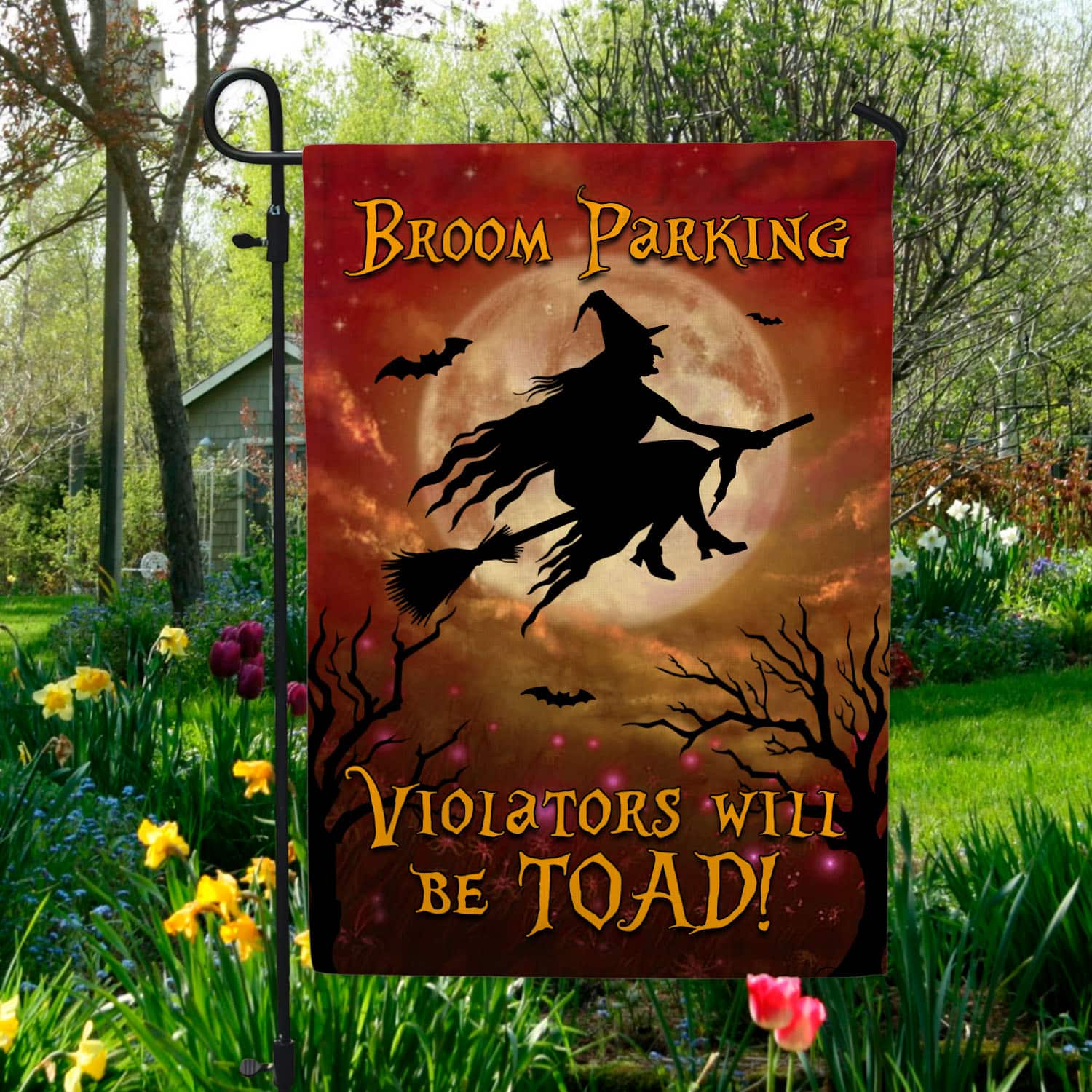 10BN. Broom Parking 30x40 Garden Flag Mockup 5