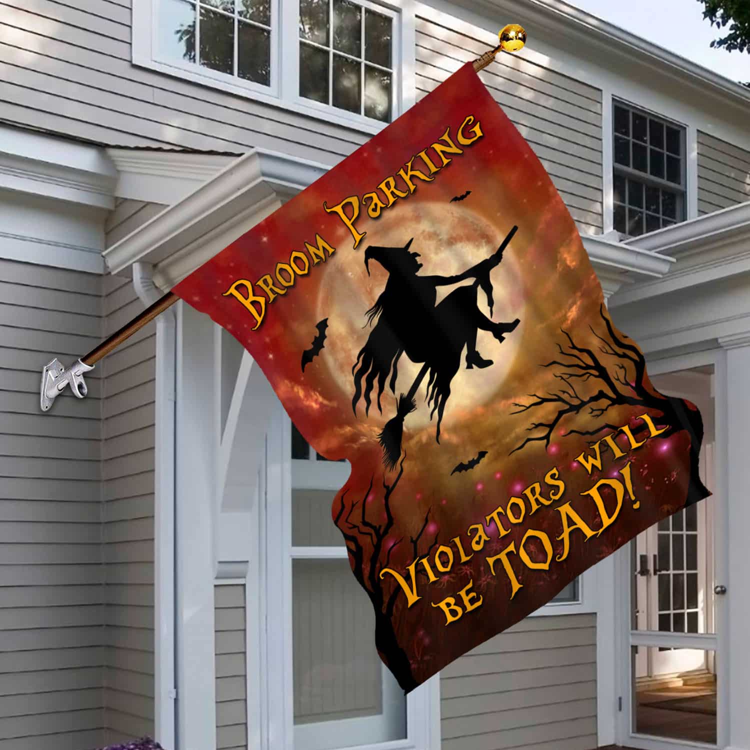 10BN. Broom Parking 30x40 House Flag Mockup 6