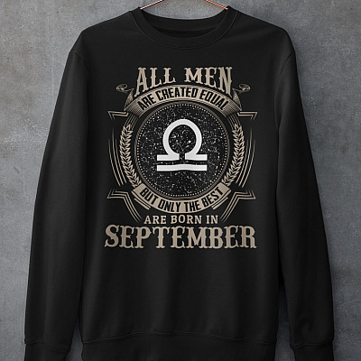 Custom Star Map All Men Are Created Equal but Only the Best Are Born in September Hoodie - Libra Star Sign Gift