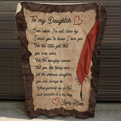 Alternative view of To My Daughter Wrap Yourself Up In This Love Mom Handwriting Fleece Blanket - Mink Blanket - Woven Blanket