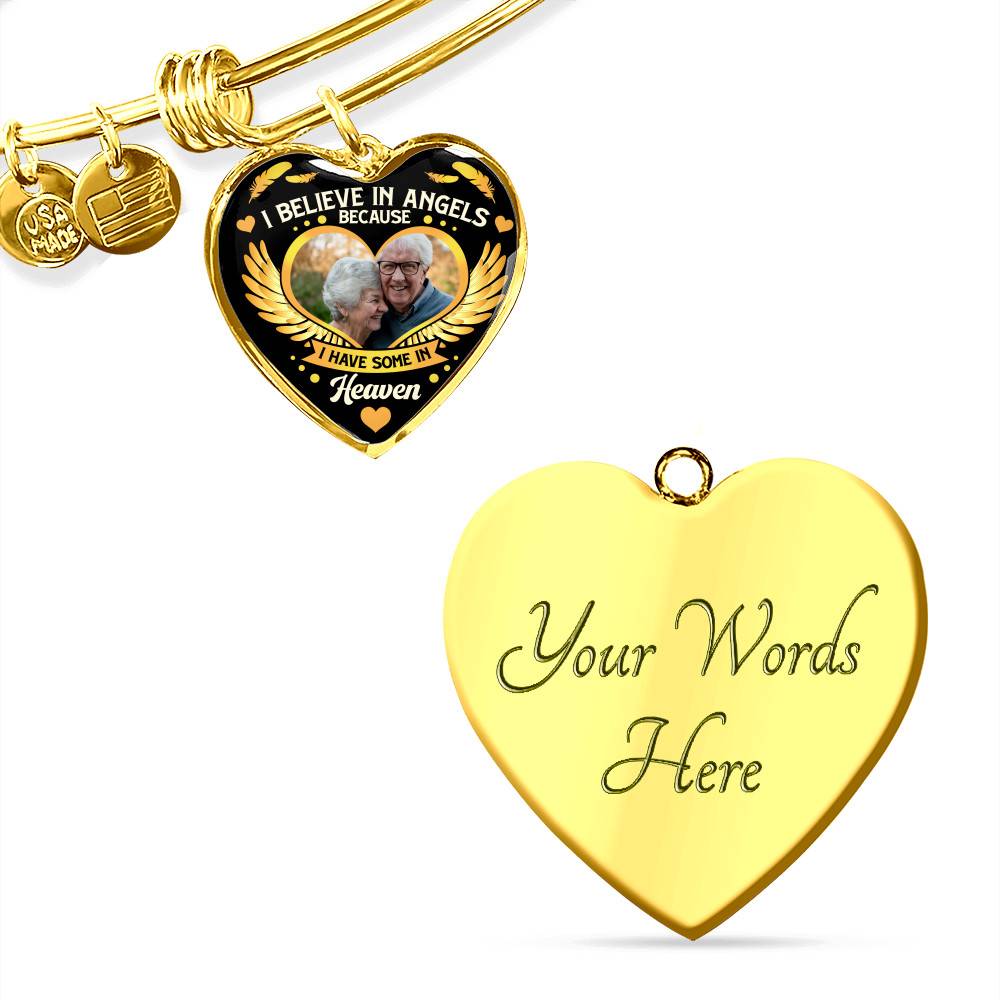 I Believe in Angels Because I Have Some in Heaven Personalized Photo Heart Pendant Necklace I Believe in Angels Because I Have Some in Heaven Personalized Photo Heart Pendant Necklace