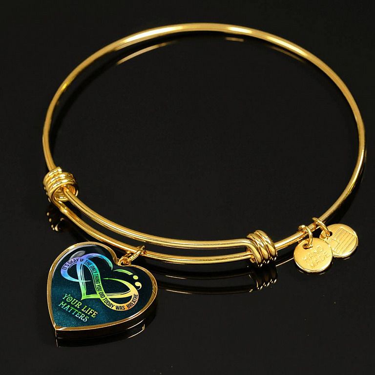 It's Okay If The Only Thing You Do Today Is Breathe Your Life Matters Heart Pendant Necklace - Suicide Awareness Gift