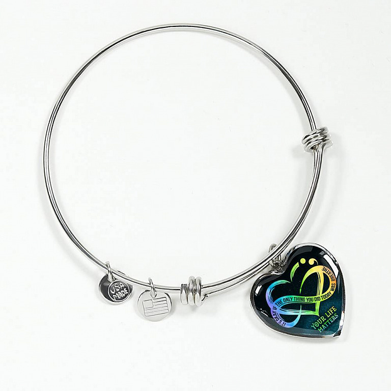It's Okay If The Only Thing You Do Today Is Breathe Your Life Matters Heart Pendant Necklace - Suicide Awareness Gift