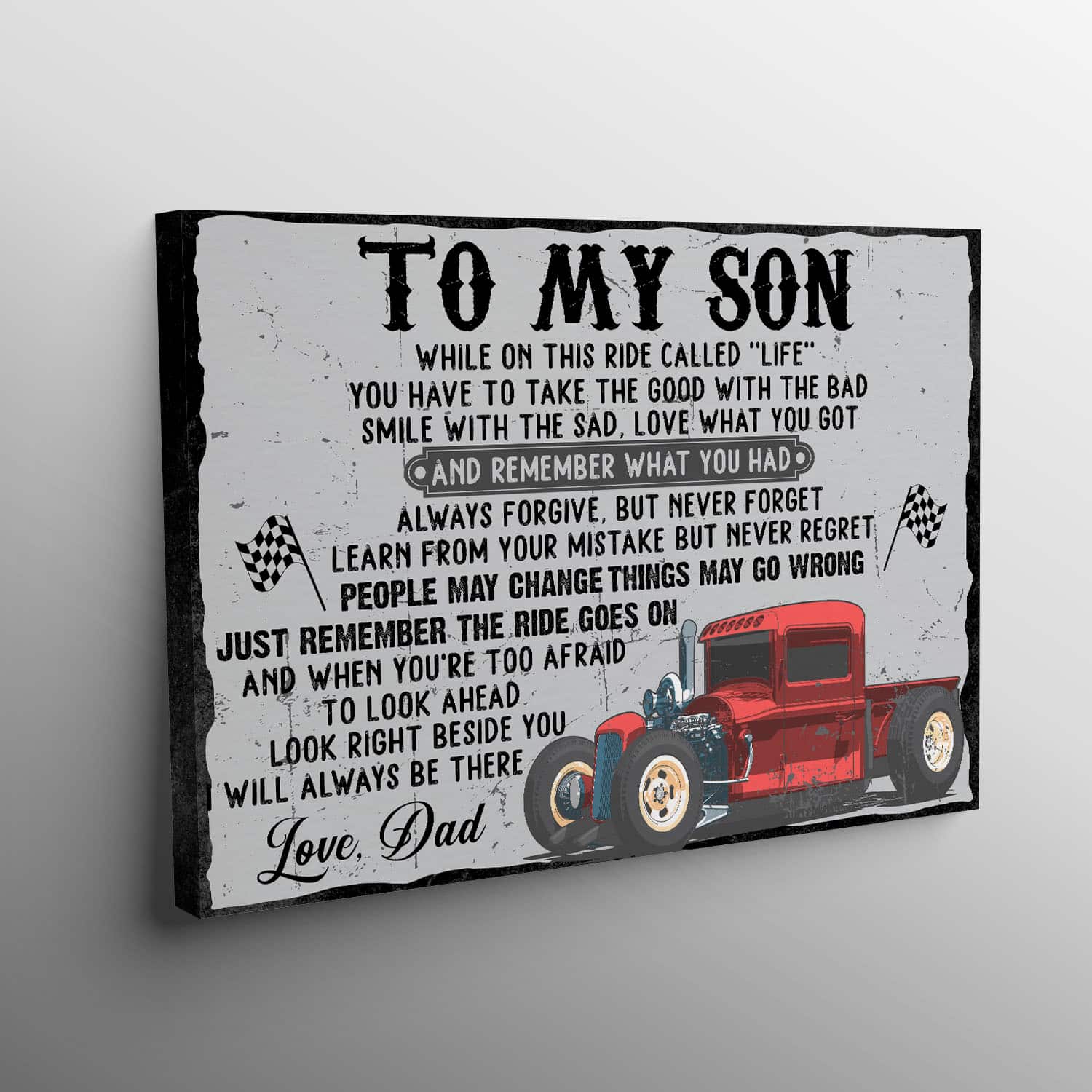 3O. To My Son Truck(7) Canvas Landscape - Tilt Angle