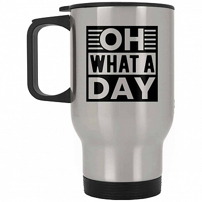 14 oz. Silver Travel Mug