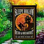 Sleepy Hollow Dead and Breakfast Garden Flag - House Flag - Wall Flag - Halloween Yard Flag