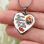 Personalized Photo Always My Daughter Forever My Friend Heart Pendant Necklace