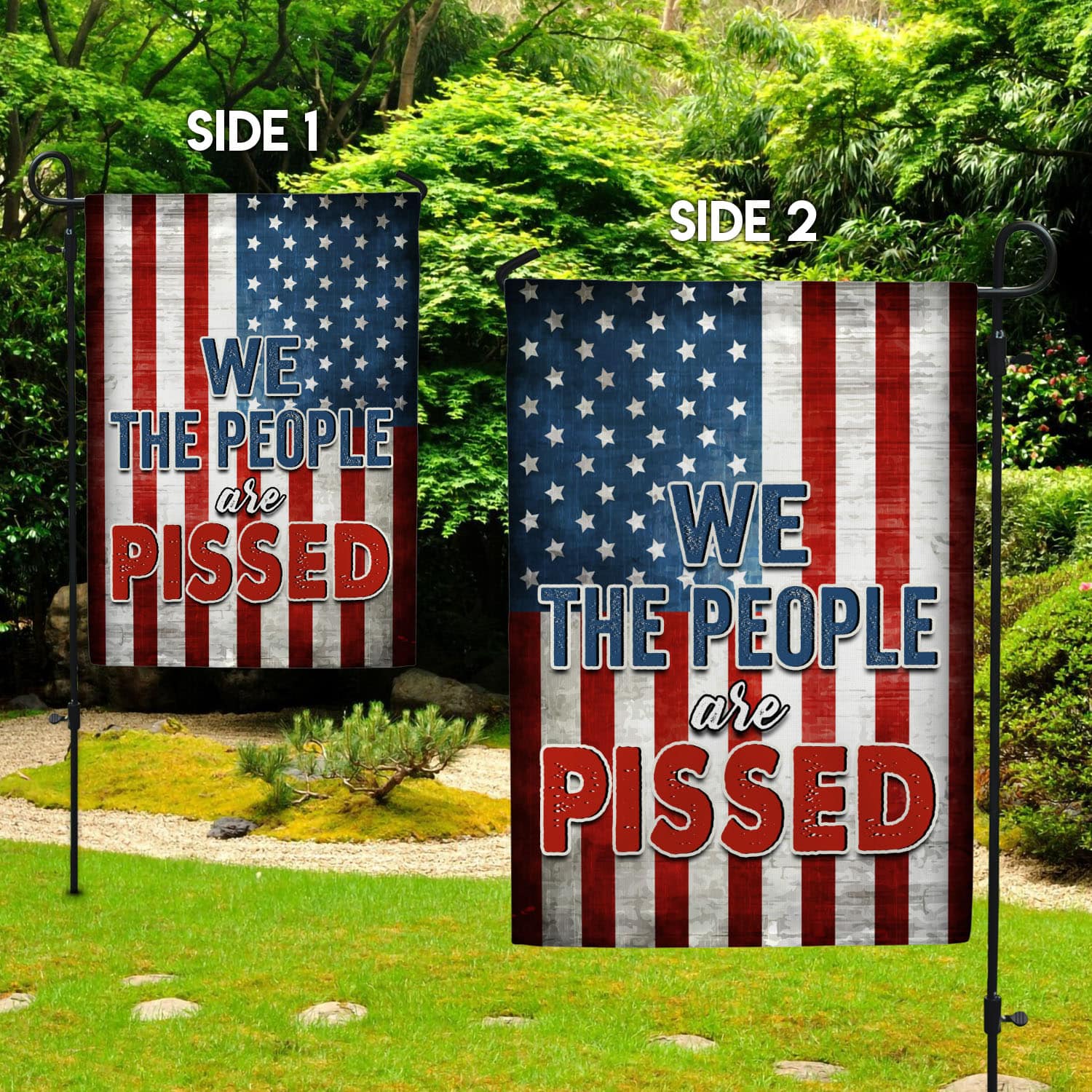 4O. People Are Pissed-30x40 Garden Flag Mockup 2 Side