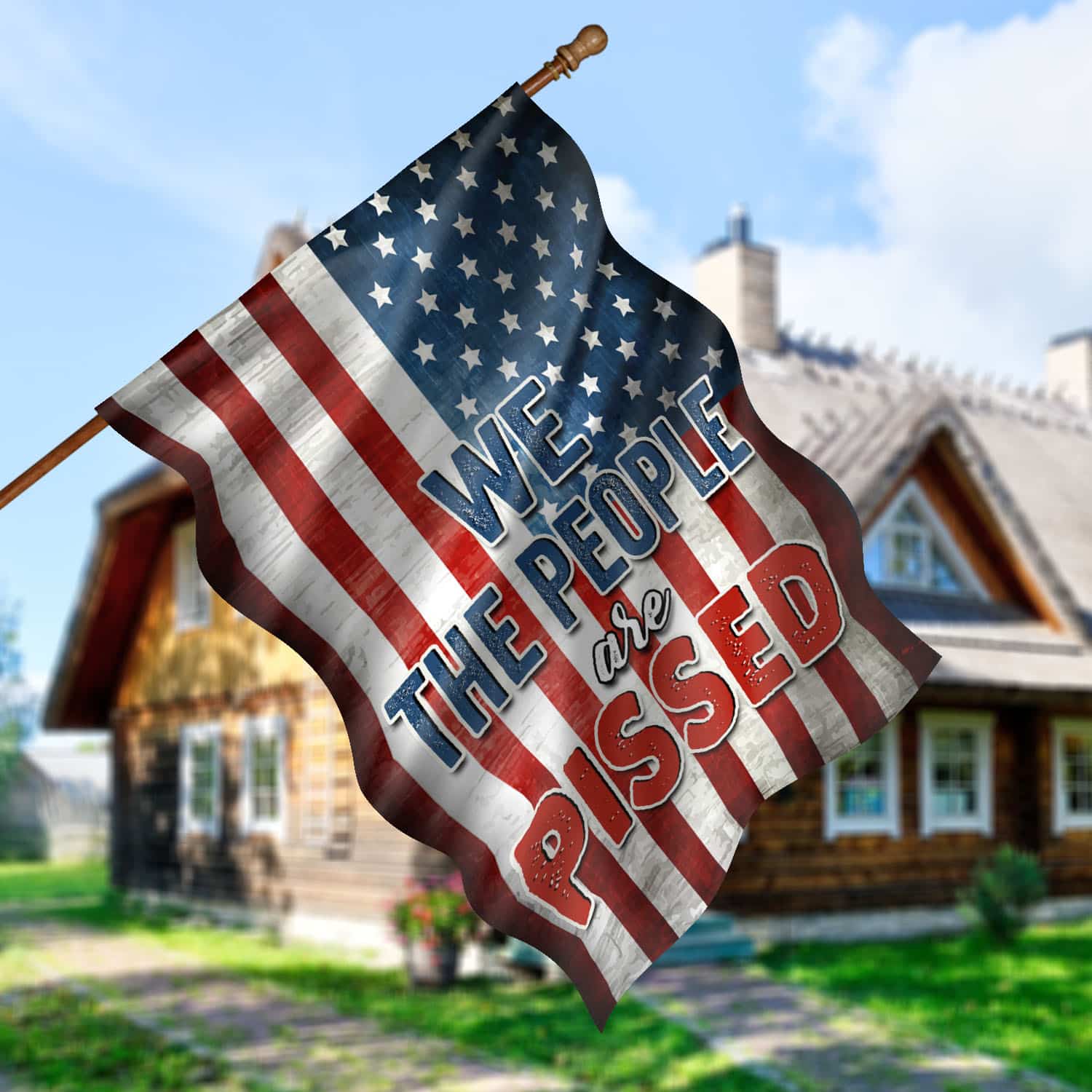 4O. People Are Pissed-30x40 House Flag Mockup 5