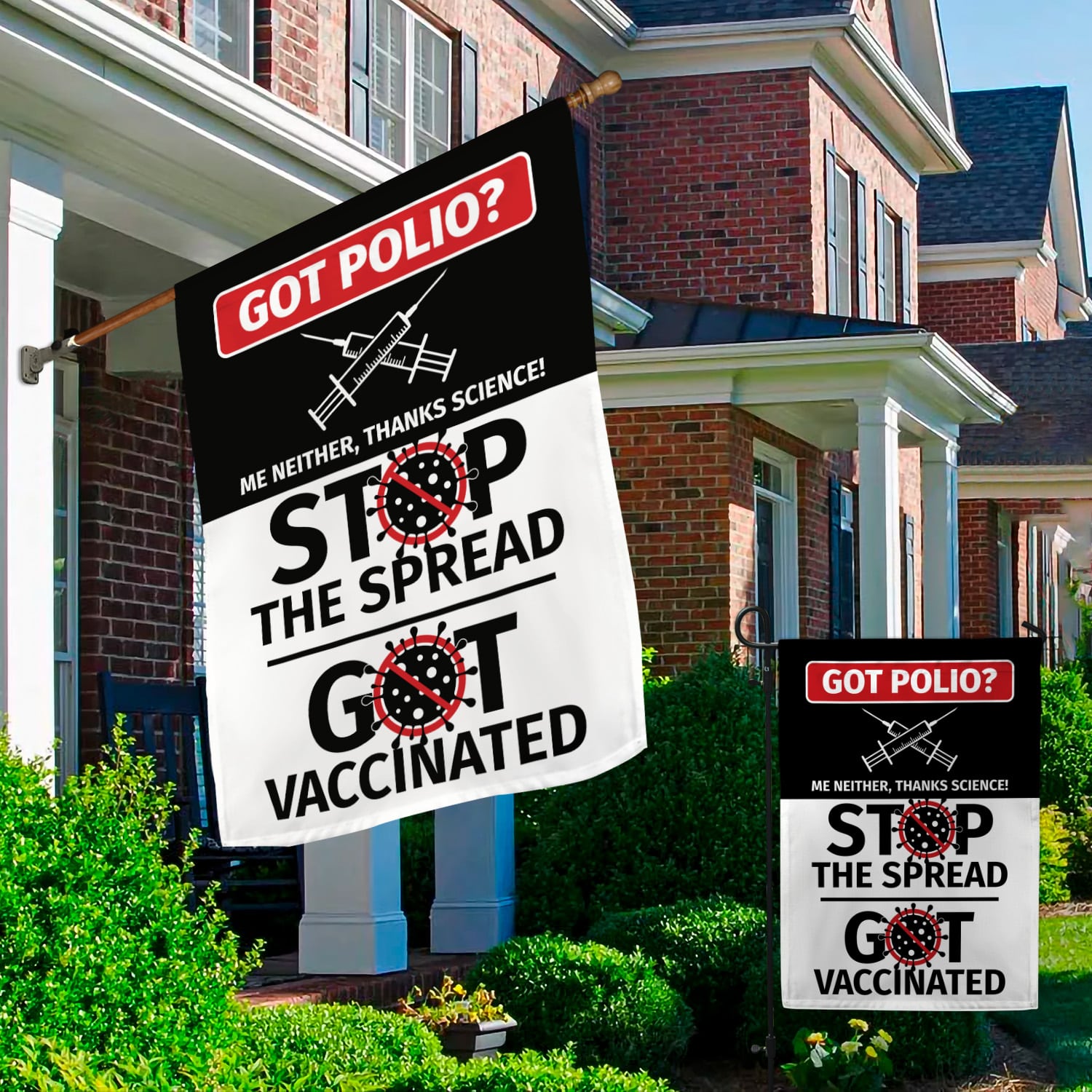 7KNG. Stop The Spread 30x40 Garden & House Mockup 2