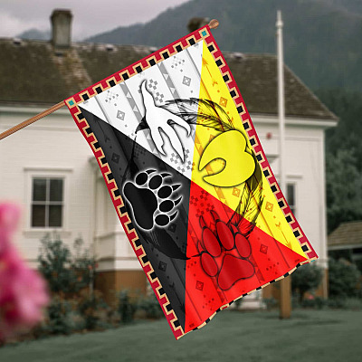 The Four Directions Medicine Wheel In Native American Stronger Standing Together Outdoor Garden Flag - House Flag