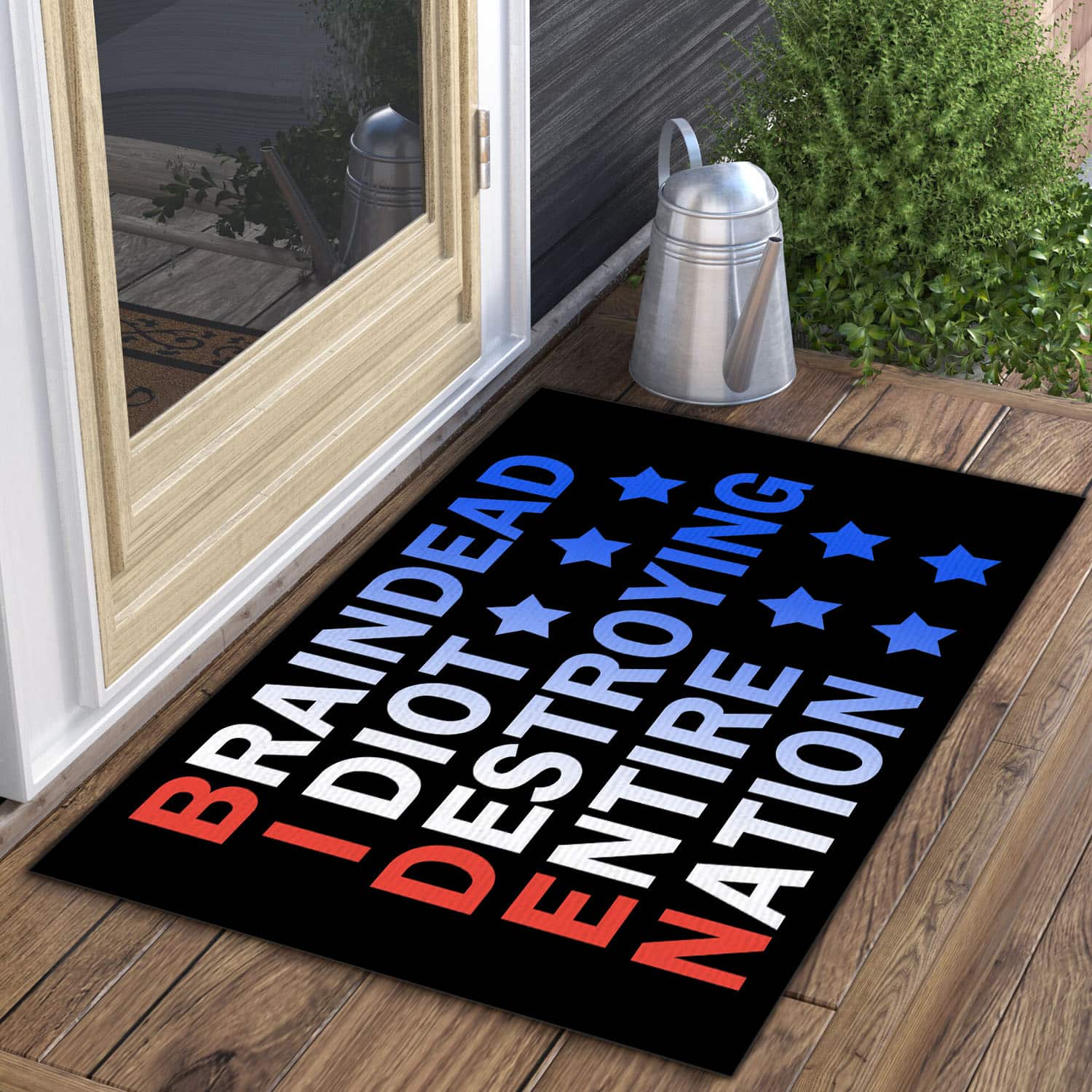 2VT. Biden Braindead Idiot Destroying Doormat Doormat mockup 3
