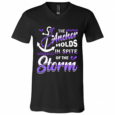 The Anchor Holds In Tshirt, Black, V-Neck T-Shirt