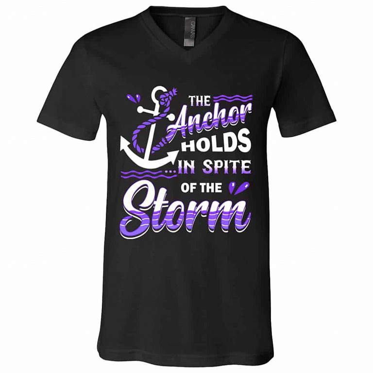The Anchor Holds In Tshirt, Black, V-Neck T-Shirt