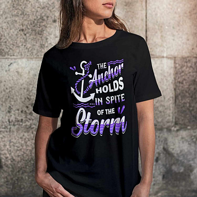 Alternative view of The Anchor Holds In Spite Of The Storm T-Shirt - V-Neck Shirt