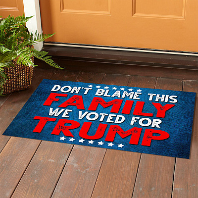 Alternative view of Don't Blame This Family We Voted For Trump Conservative Republican Indoor Outdoor Doormat
