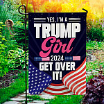 8KNG. trump girl 2024 - 30x40 Garden Flag Mockup 1