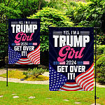 8KNG. trump girl 2024 - 30x40 Garden Flag Mockup 2 Side