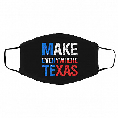 Make Everywhere Texas American, White, Cloth Face Cover – Medium/Large
