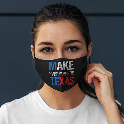 Alternative view of Make Everywhere Texas American Flag  Washable Reusable Custom - Printed Cloth Face Mask Cover
