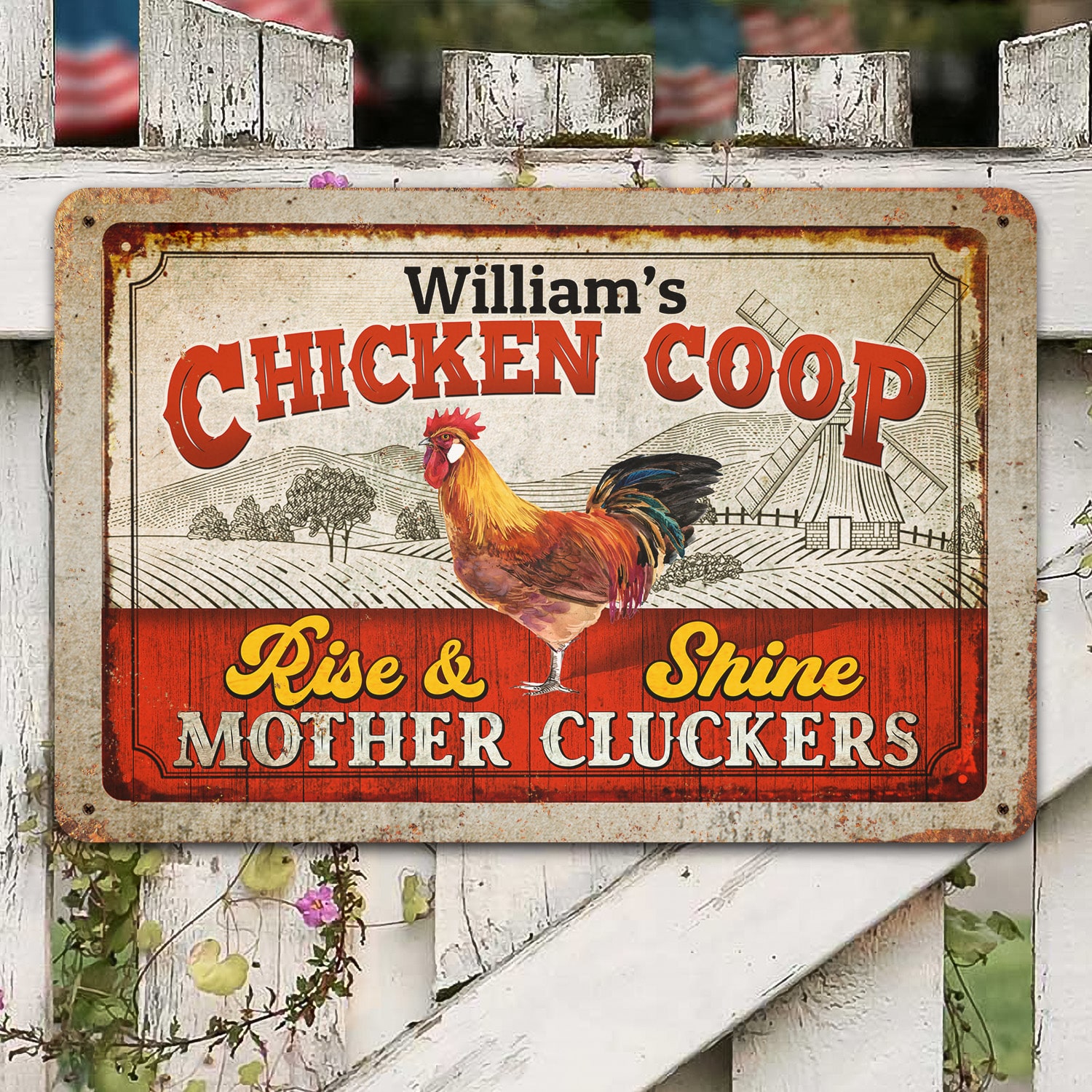 3. Chicken Coop (Sample Design) Metal Sign Mockup 8