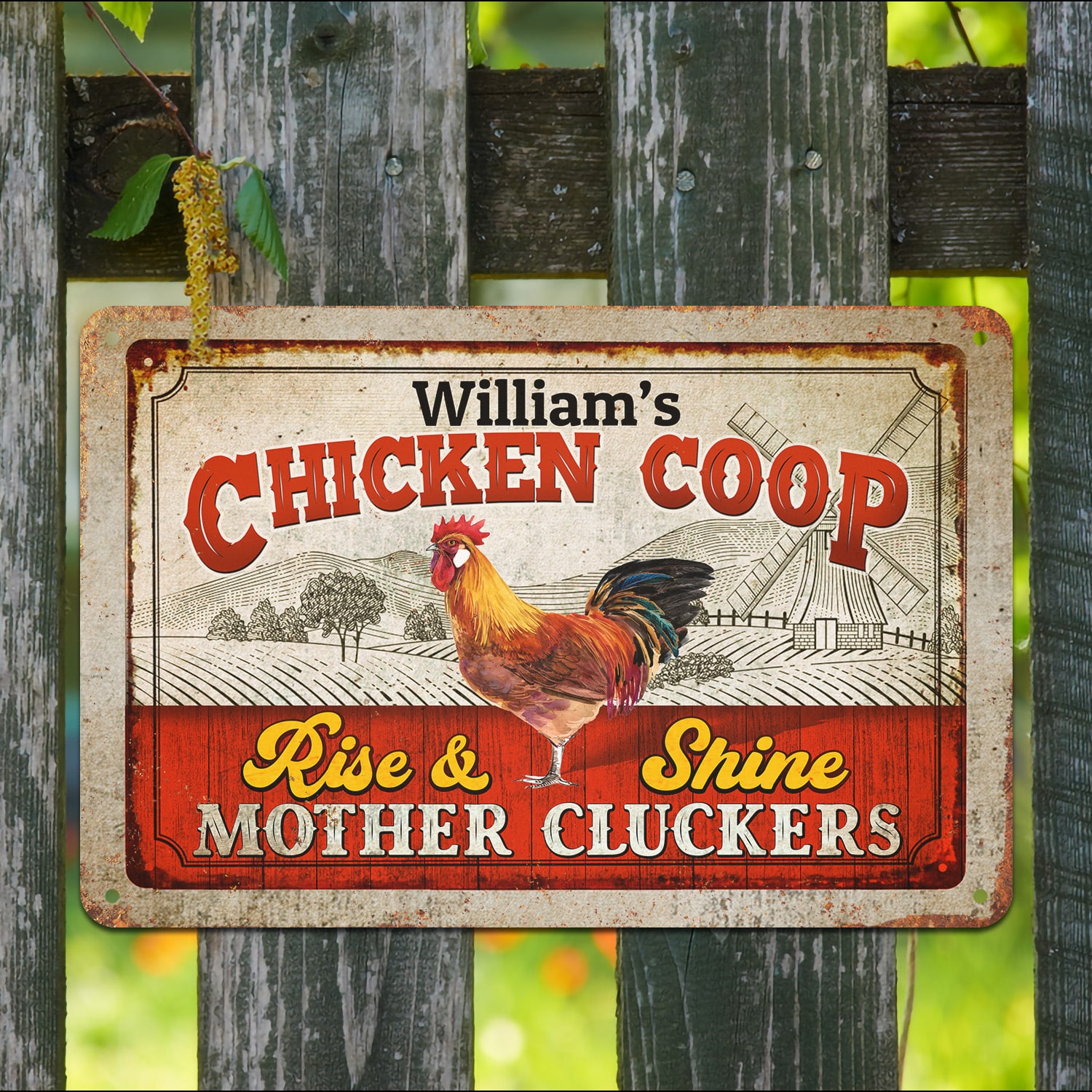 3. Chicken Coop (Sample Design) Metal Sign Mockup 9