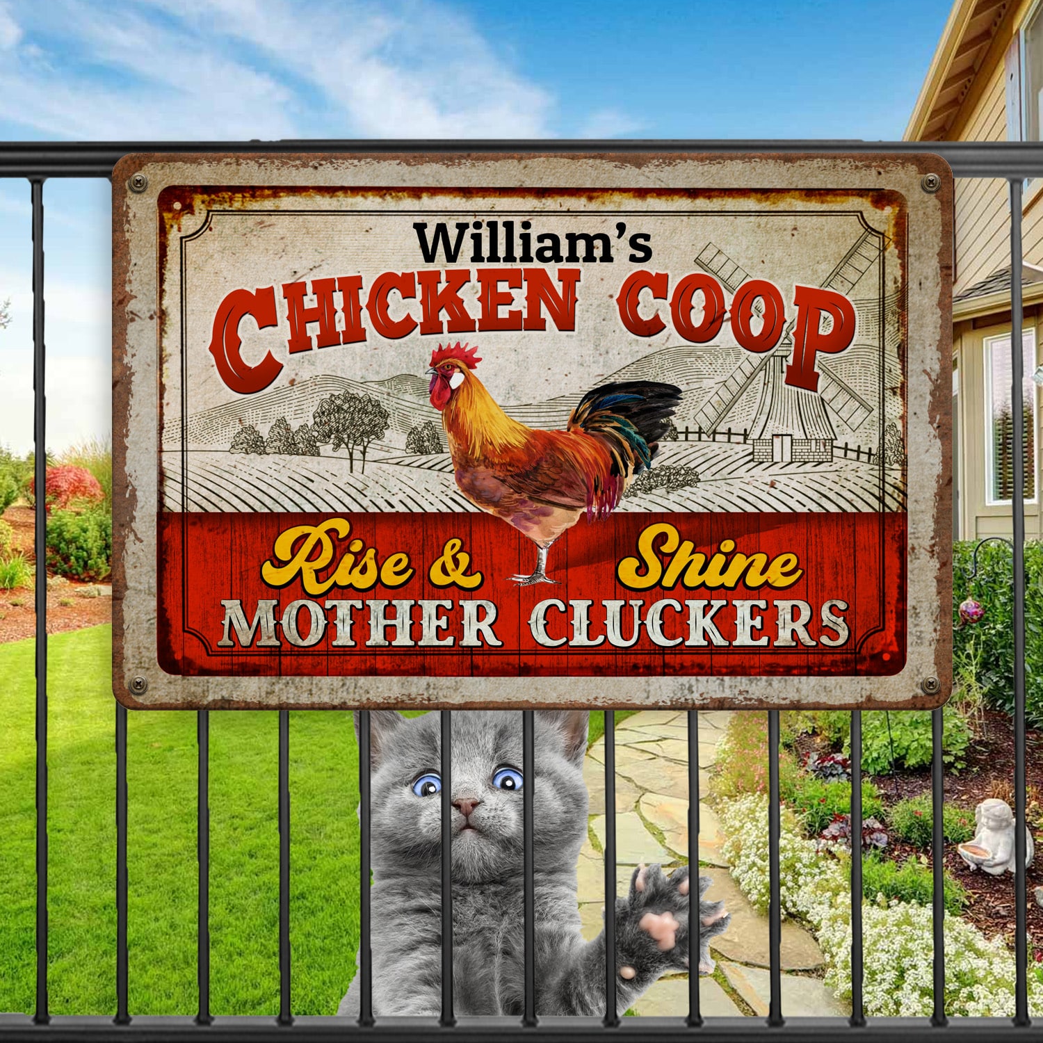 3. Chicken Coop (Sample Design) Metal Sign Mockup 11