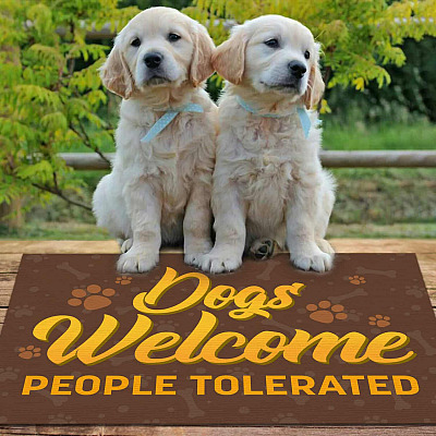 Dogs Welcome People Tolerated Outdoor Indoor Doormat - Welcome Door Mat - Funny Dog Welcome Rug Home Decor