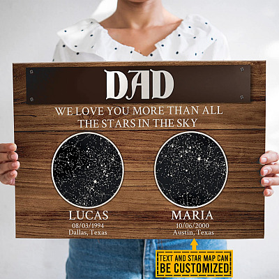 Alternative view of We Love You More Than All the Stars In The Sky Personalized Children Names Gifts - Custom Family Name Star Map Constellation Canvas