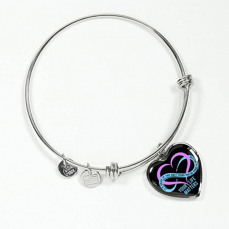 Prevention Suicide It's Ok If the Only Thing You Do Today Is Breathe Your Life Matters Heart Pendant Necklace