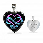 Prevention Suicide It's Ok If the Only Thing You Do Today Is Breathe Your Life Matters Heart Pendant Necklace