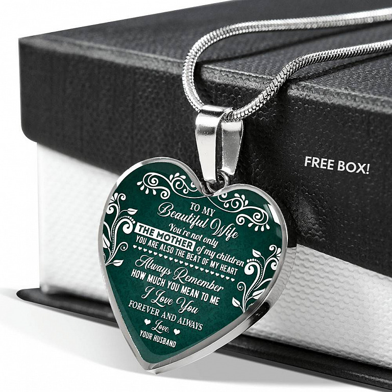 To My Beautiful Wife Always Remember How Much You Mean To Me Heart Pendant Necklace - Gift For Wife