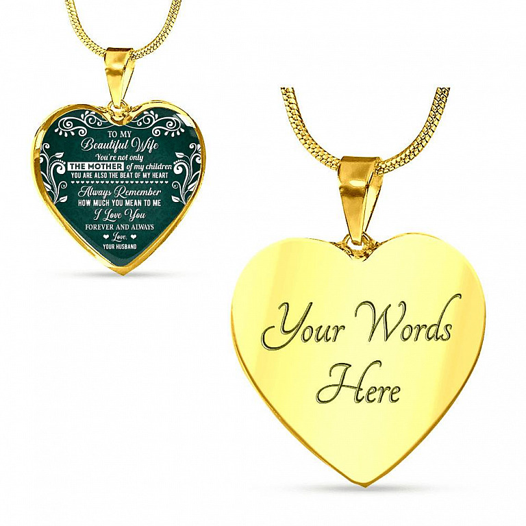 To My Beautiful Wife Always Remember How Much You Mean To Me Heart Pendant Necklace - Gift For Wife