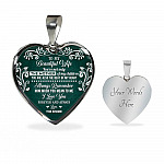 To My Beautiful Wife Always Remember How Much You Mean To Me Heart Pendant Necklace - Gift For Wife