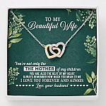 To My Beautiful Wife Always Remember How Much You Mean To Me Love Your Husband Interlocking Hearts Pendant Necklace - Interlocking Hearts Necklace