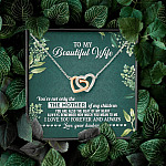 To My Beautiful Wife Always Remember How Much You Mean To Me Love Your Husband Interlocking Hearts Pendant Necklace