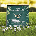 To My Beautiful Wife Always Remember How Much You Mean To Me Love Your Husband Interlocking Hearts Pendant Necklace