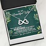 To My Beautiful Wife Always Remember How Much You Mean To Me Love Your Husband Infinity Heart Pendant Necklace