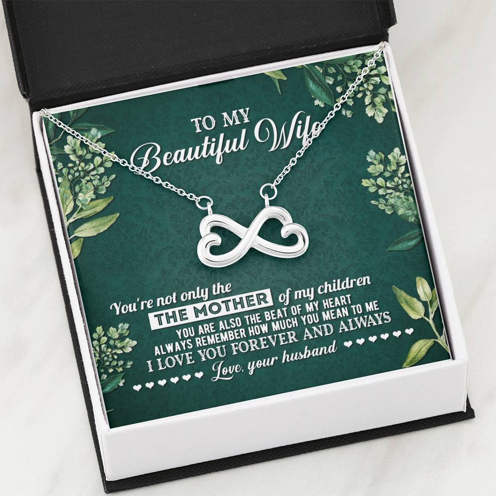 To My Beautiful Wife Always Remember How Much You Mean To Me Love Your Husband Infinity Heart Pendant Necklace