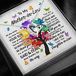 To My Mother In Law All The While My Love For Your Son Has Grown Forever Love Heart Pendant Necklace